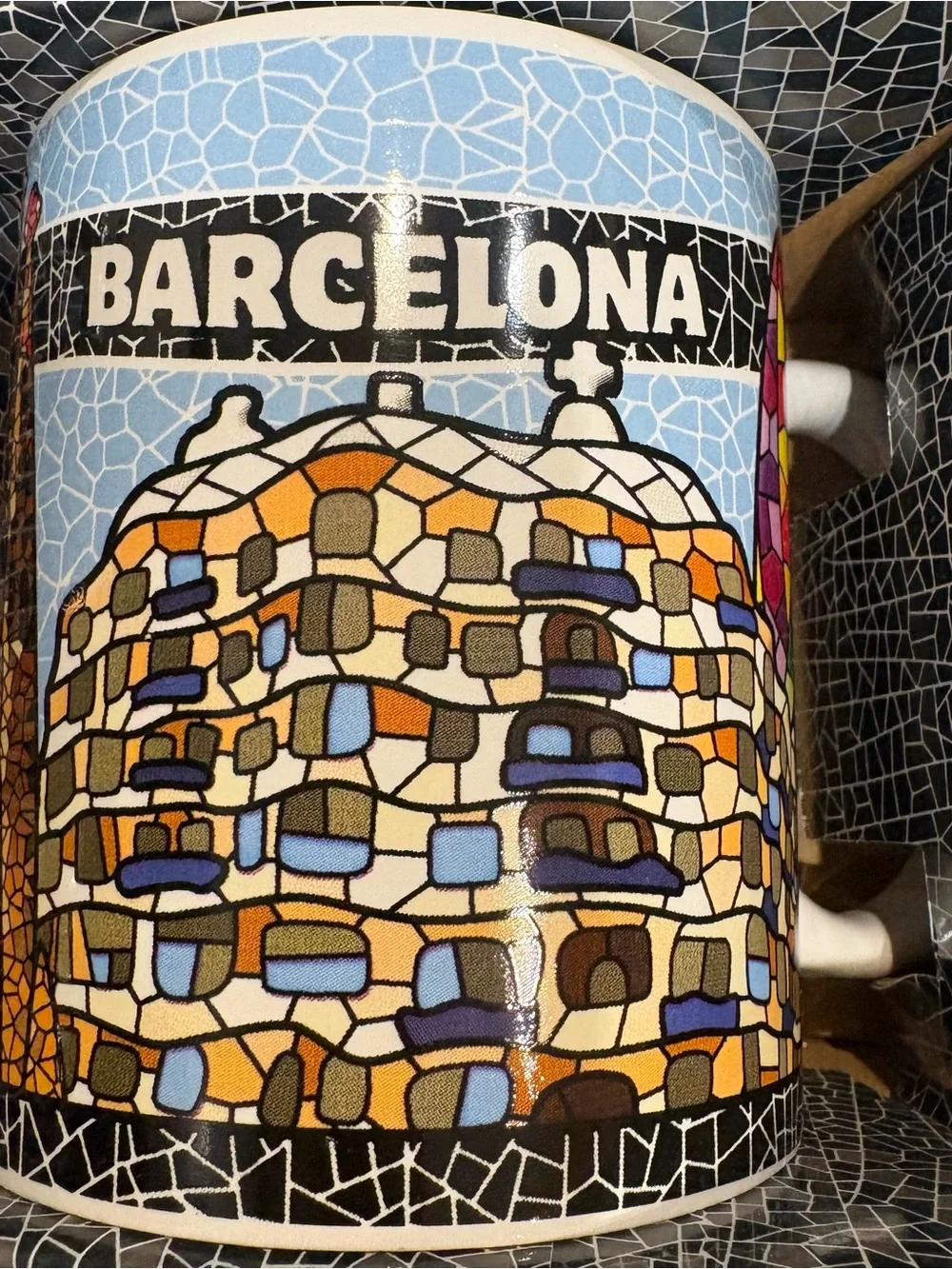 Barcelona Mosaic Ceramic Mug New In Box